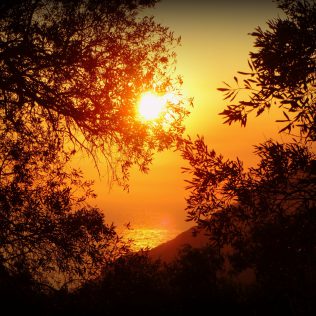 Ein wunderschöner Sonnenuntergang bei Zakynthos